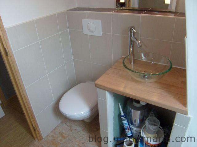 Blog de magicmanu : Aménagement de notre maison, Carrelage coin WC et lavabo