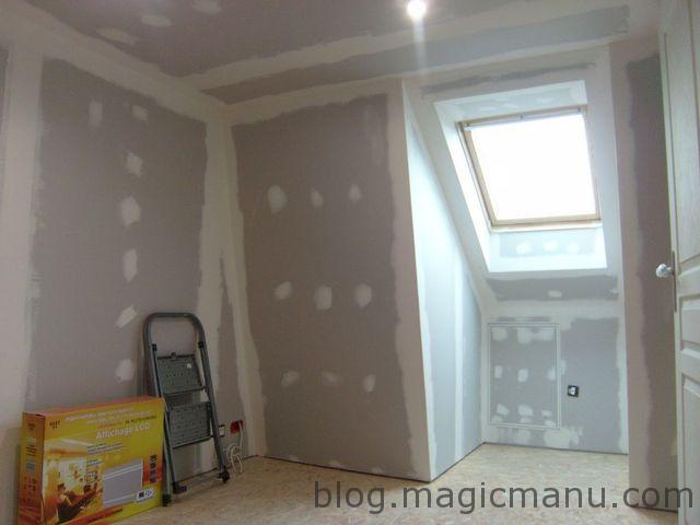 Blog de magicmanu : Aménagement de notre maison, Enduit placo