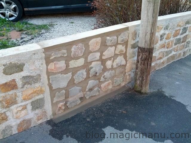 Blog de magicmanu : Aménagement de notre maison, Muret clôture en pavés