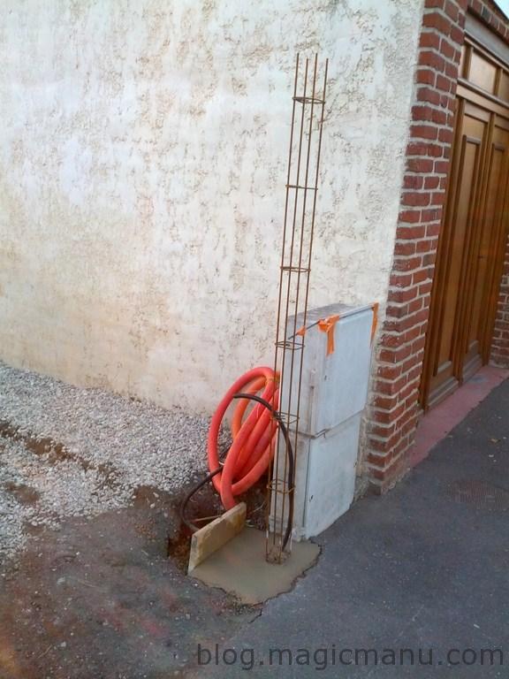 Blog de magicmanu : Aménagement de notre maison, Portail coulissant : les pilasses