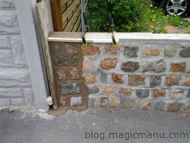 Blog de magicmanu : Aménagement de notre maison, Muret clôture en pavés