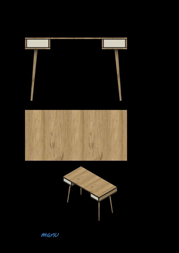 thumbnail of Bureau en chêne massif