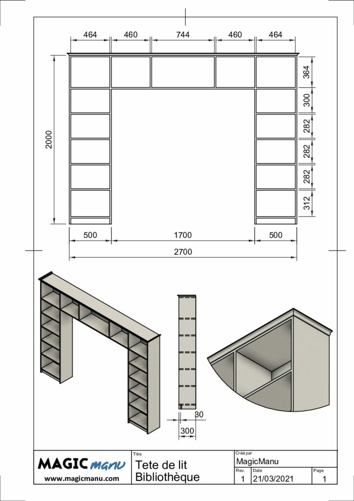 thumbnail of Tête de lit bibliothèque